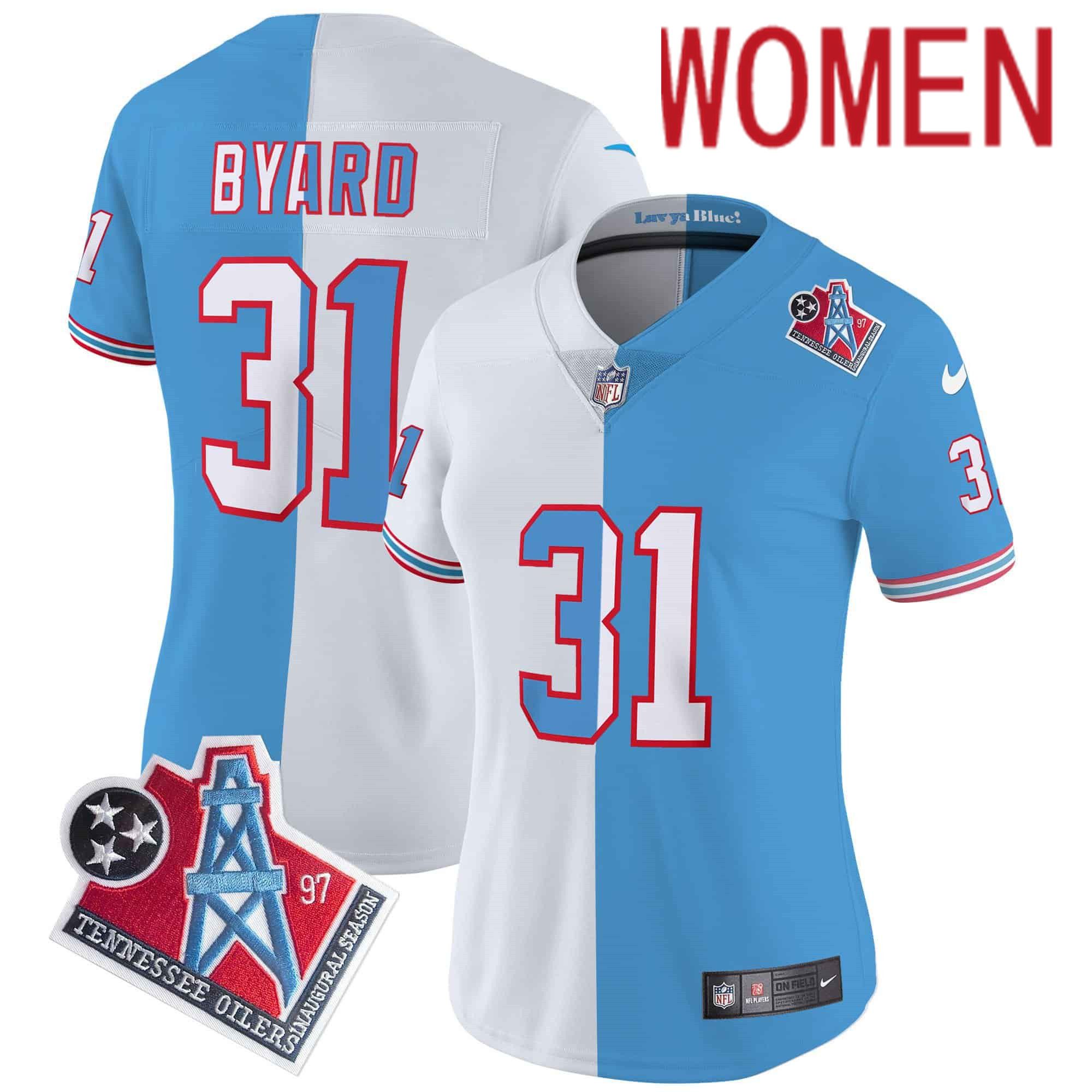 Women Tennessee Titans #31 Byard Light Blue with white 1997 Throwback 2024 Nike Limited Vapor NFL Jersey